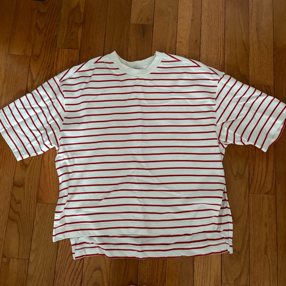 Zara heavy weight oversized striped t shirt